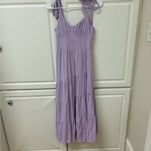 Francesca's Collections Lilac Smocked Dress